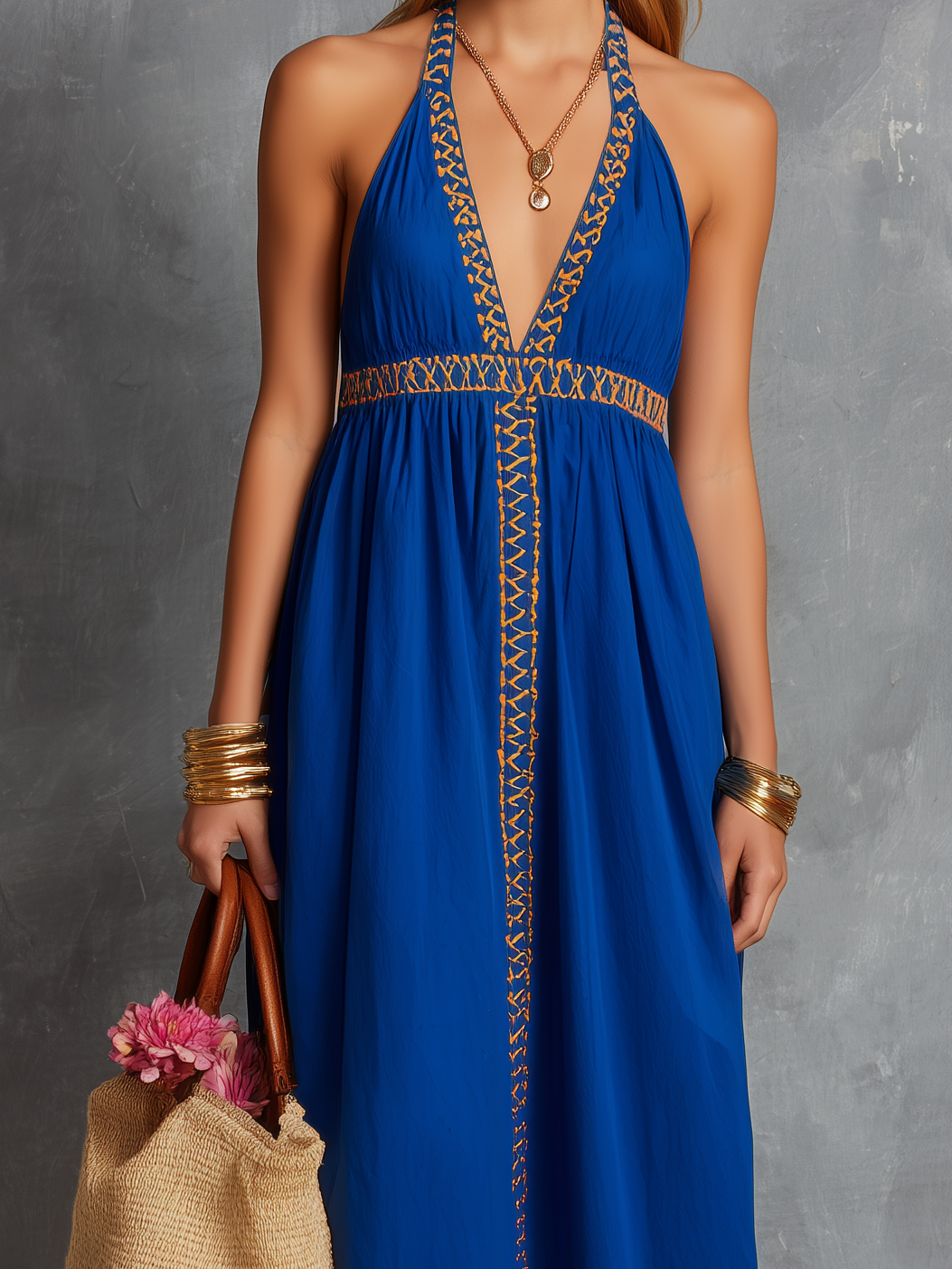 Charming Casual Dresses | Women's Summer Dress with V-Neck & Embroidery | Cool Comfort for Warm Weather