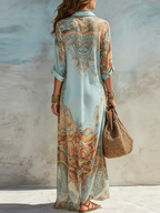 Chic Floral Chiffon Maxi Dress | Lightweight Summer Dress for Wedding Guests