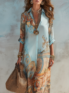 Chic Floral Chiffon Maxi Dress | Lightweight Summer Dress for Wedding Guests