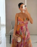 Women’s Textured Layered Maxi Dress – Elegant Flowy Sleeveless Summer Dress