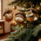 Woodland Animal Acorn Christmas Ornaments