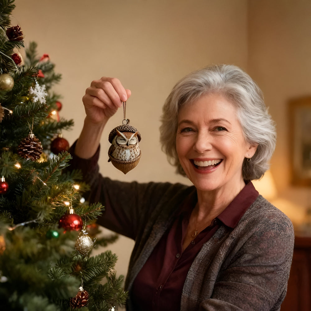 Woodland Animal Acorn Christmas Ornaments