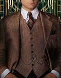 Classic Tweed Suit | Men's Suit with Notch Lapel & Button Closure | Stylish Wedding Suit for Formal Occasions