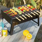 Compact BBQ Grill Set | Stainless Steel Charcoal Grill with Portable Design | Ideal for Outdoor Cooking and Picnics