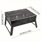 Compact BBQ Grill Set | Stainless Steel Charcoal Grill with Portable Design | Ideal for Outdoor Cooking and Picnics