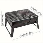 Compact BBQ Grill Set | Stainless Steel Charcoal Grill with Portable Design | Ideal for Outdoor Cooking and Picnics
