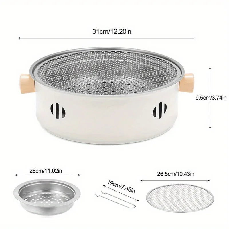 Compact Charcoal BBQ Grill | Stainless Steel Design with Efficient Heat Distribution | Portable Outdoor Cooking Solution