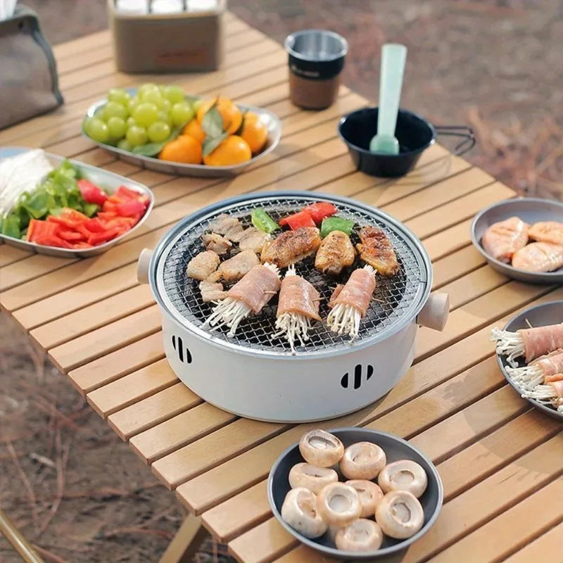 Compact Charcoal BBQ Grill | Stainless Steel Design with Efficient Heat Distribution | Portable Outdoor Cooking Solution