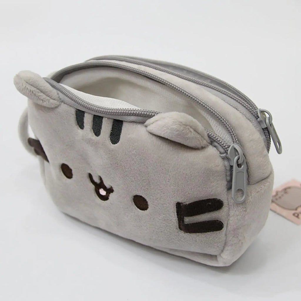 Cute Cat Plush Pencil Case | Large Zipper Pouch with Soft Material for Creative Stationery Storage