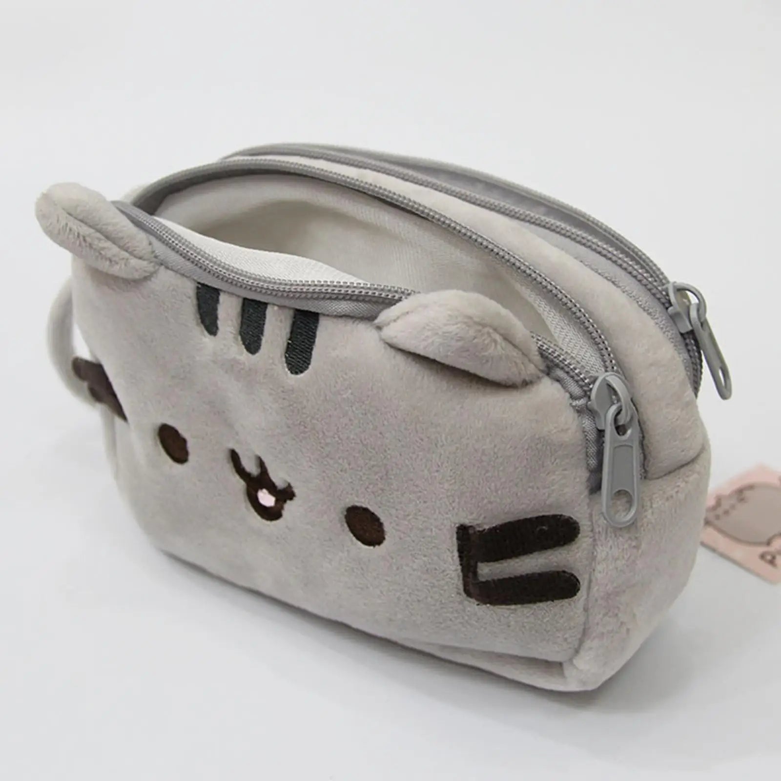Cute Cat Plush Pencil Case | Large Zipper Pouch with Soft Material for Creative Stationery Storage
