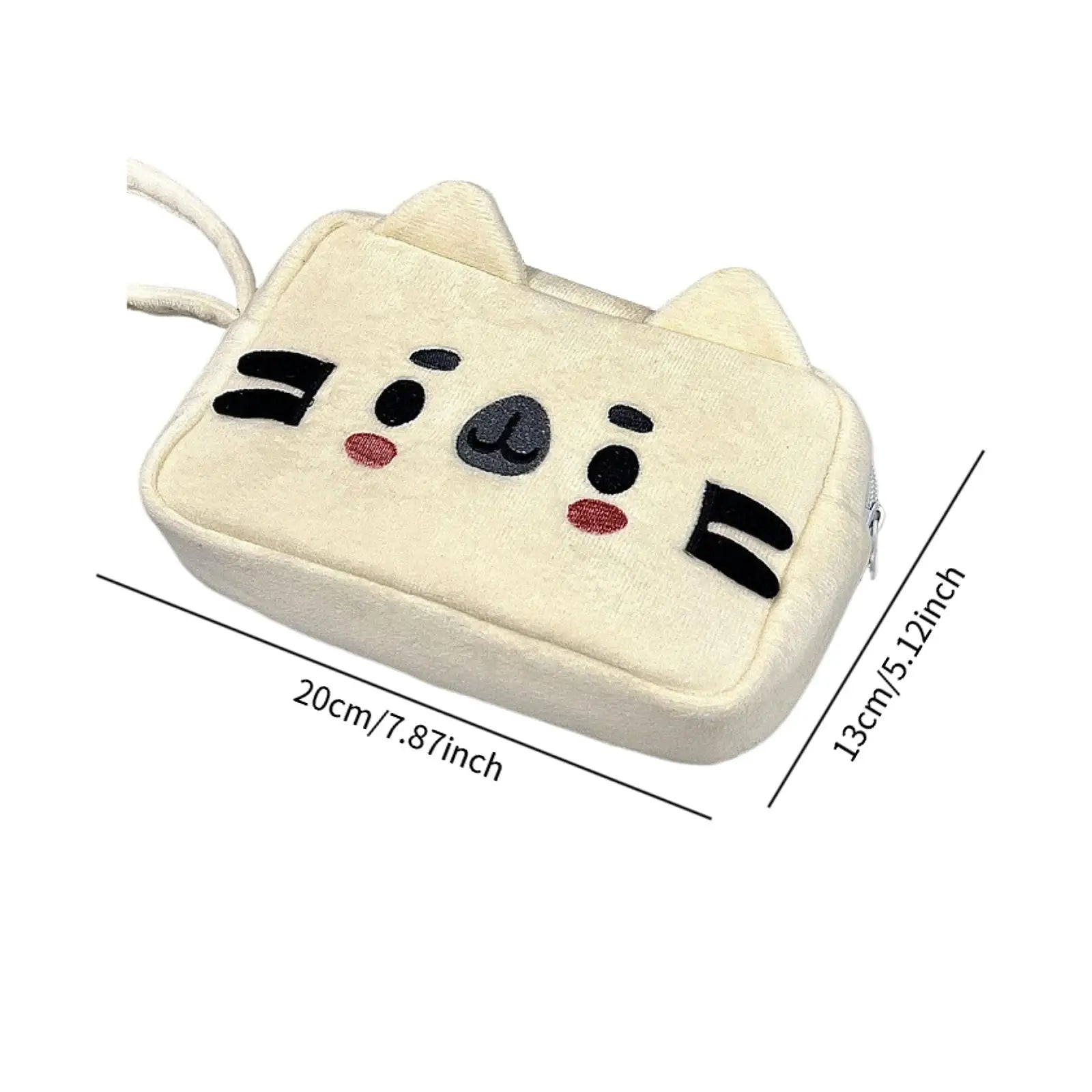 Cute Cat Plush Pencil Case | Large Zipper Pouch with Soft Material for Creative Stationery Storage