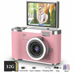 4K Digital Camera with Flip Screen and 48MP Photos