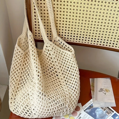 Eco-Friendly Crochet Mesh Tote Bag | Lightweight Design for Versatile Use