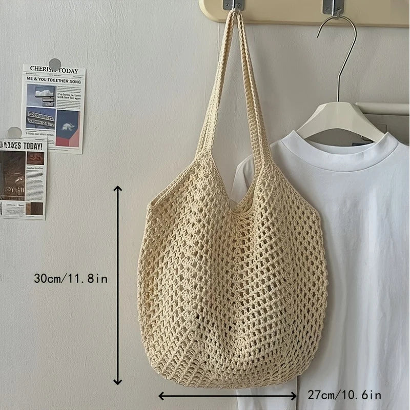 Eco-Friendly Crochet Mesh Tote Bag | Lightweight Design for Versatile Use