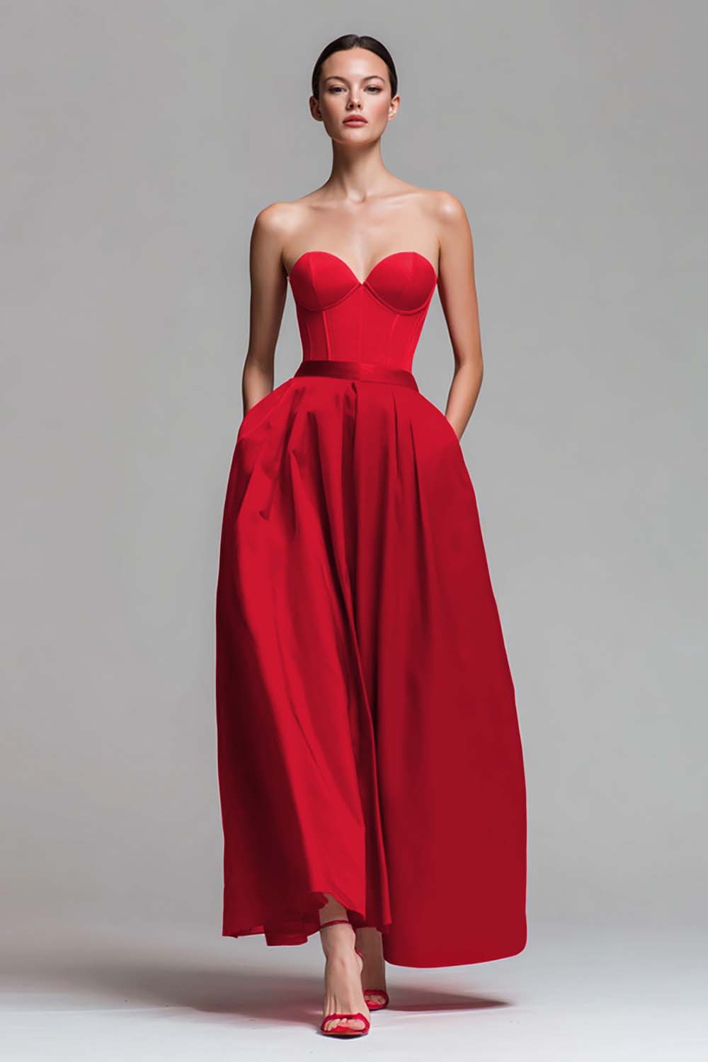 Elegant colorblock A line gown for special occasions