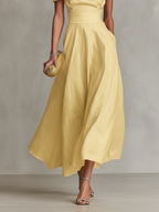 Elegant Chic | Women's Summer Dress with One-Shoulder Neckline | Fitted Waist for Timeless Style