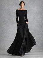 Elegant Collection | Long Sleeve Maxi Dress with Fluid Movement | Effortless Style for Any Occasion