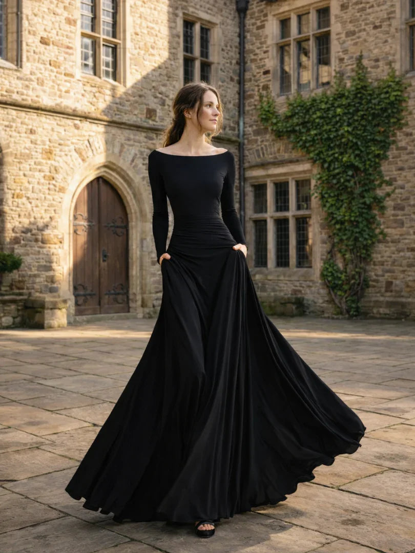 Elegant Collection | Long Sleeve Maxi Dress with Fluid Movement | Effortless Style for Any Occasion