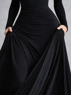 Elegant Collection | Long Sleeve Maxi Dress with Fluid Movement | Effortless Style for Any Occasion