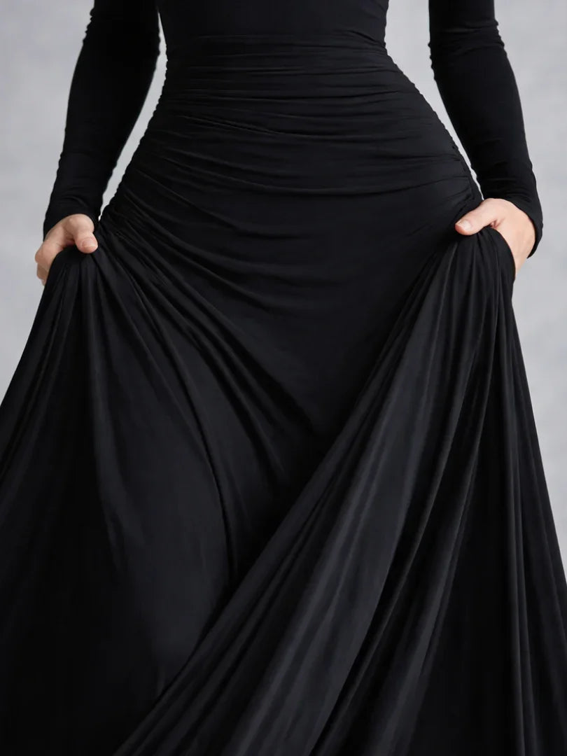 Elegant Collection | Long Sleeve Maxi Dress with Fluid Movement | Effortless Style for Any Occasion