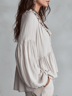 Elegant Collection Blouse with Delicate Ruffle Design Stylish Summer Top for Women