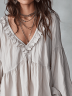 Elegant Collection Blouse with Delicate Ruffle Design Stylish Summer Top for Women