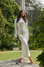 Elegant Collection | Women's Dress with Cowl Back Design | Stylish Midi Dress for Modern Brides