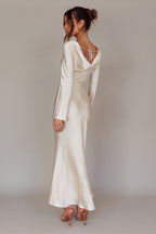 Elegant Collection | Women's Dress with Cowl Back Design | Stylish Midi Dress for Modern Brides