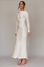 Elegant Collection | Women's Dress with Cowl Back Design | Stylish Midi Dress for Modern Brides