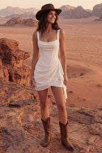 Elegant Collection | Women's White Bodycon Mini Dress with Ruffles | Perfect for Special Occasions
