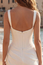 Elegant Collection | Women's White Bodycon Mini Dress with Ruffles | Perfect for Special Occasions