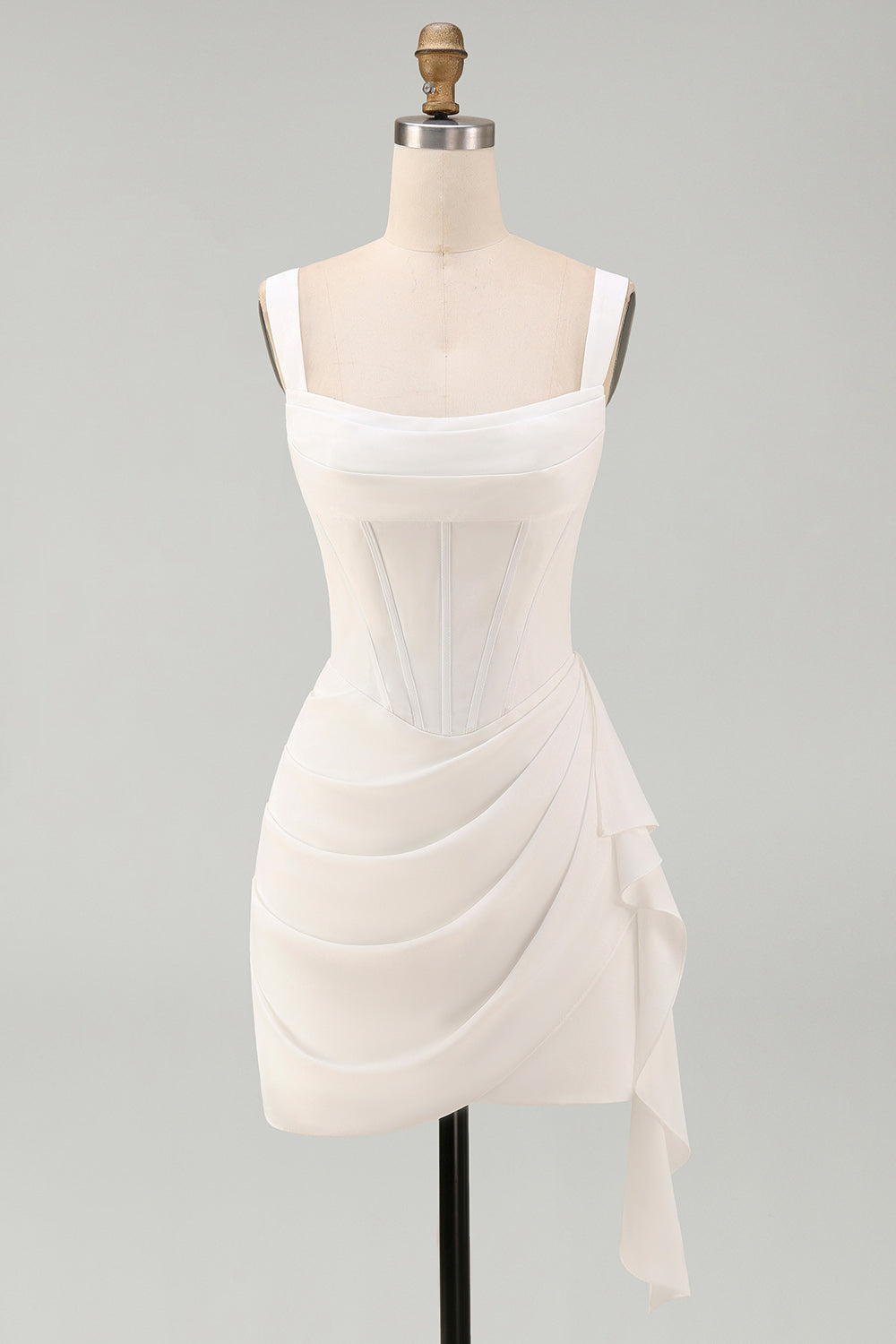Elegant Collection | Women's White Bodycon Mini Dress with Ruffles | Perfect for Special Occasions