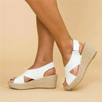 Elegant Espadrille Wedge Sandals with Adjustable Cross Straps | Orthopedic Comfort for All-Day Wear