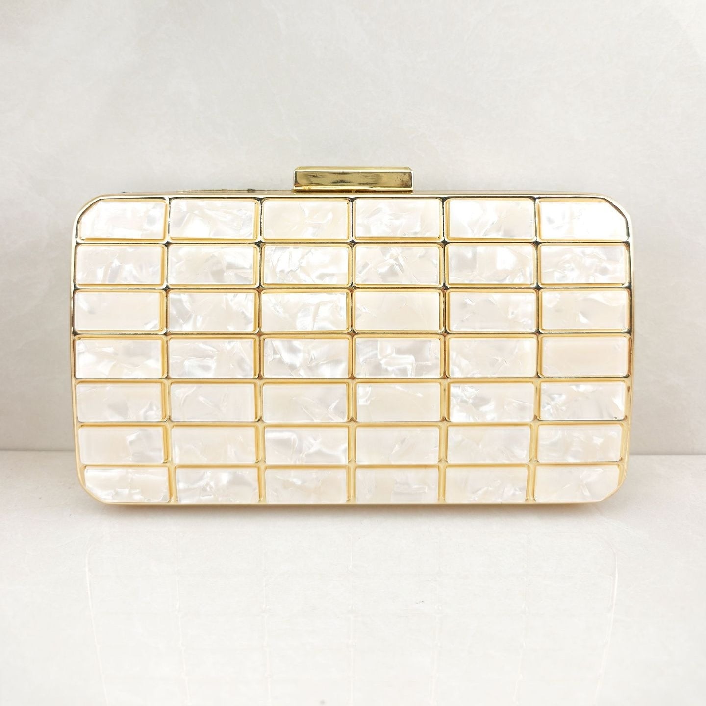 Elegant Acrylic Evening Clutch Purse with Lock Closure for Weddings