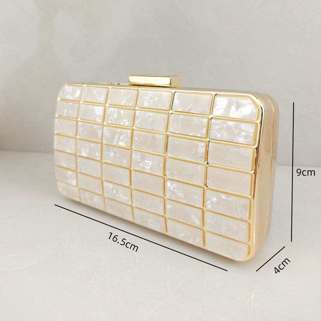 Elegant Acrylic Evening Clutch Purse with Lock Closure for Weddings