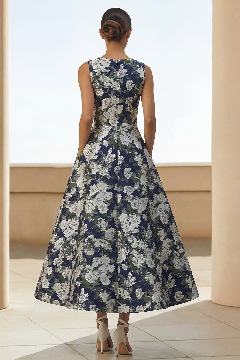 Elegant Floral A-Line Dress for Women with Pockets | Perfect Wedding Guest Attire
