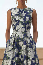 Elegant Floral A-Line Dress for Women with Pockets | Perfect Wedding Guest Attire