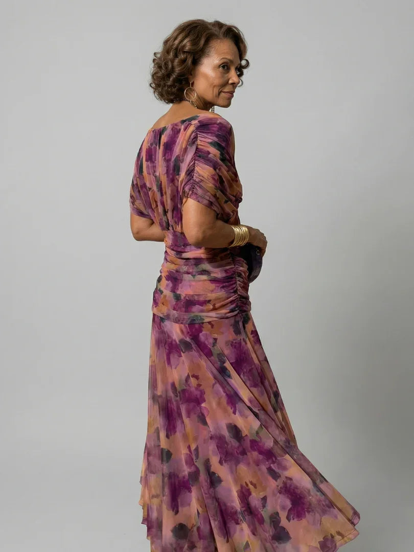 Elegant Flow Midi Dress | Women's Dress with Off Shoulder Design | Perfect Wedding Guest or Summer Dress for Effortless Style