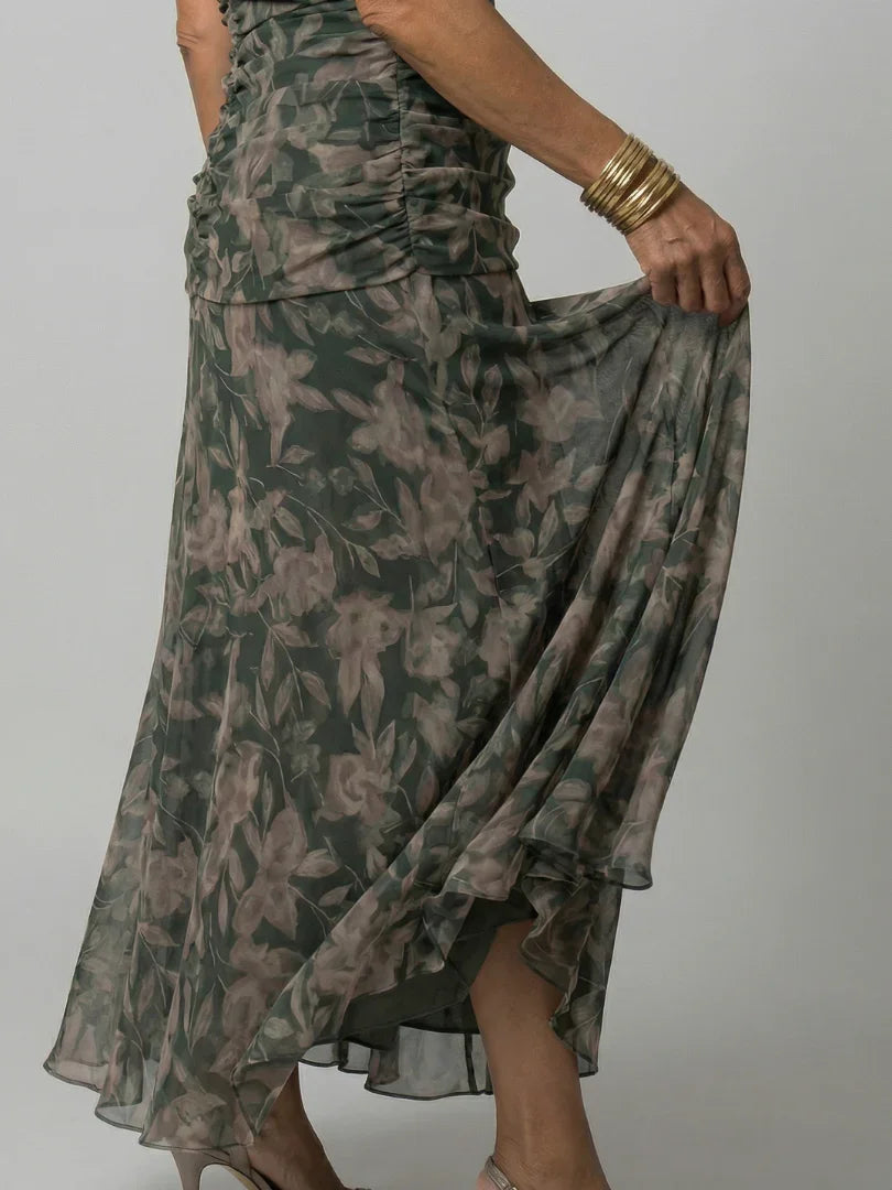 Elegant Flow Midi Dress | Women's Dress with Off Shoulder Design | Perfect Wedding Guest or Summer Dress for Effortless Style
