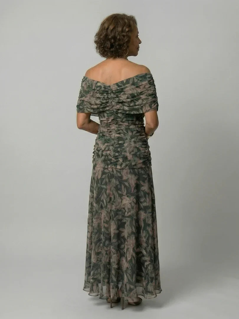 Elegant Flow Midi Dress | Women's Dress with Off Shoulder Design | Perfect Wedding Guest or Summer Dress for Effortless Style