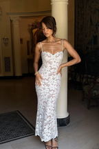 Elegant Lace Maxi Dress for Women with Intricate Detailing | Perfect for Summer Events