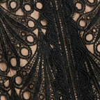 Lace Midi Dress for Wedding Guests with Elegant High Neckline and Flared Skirt