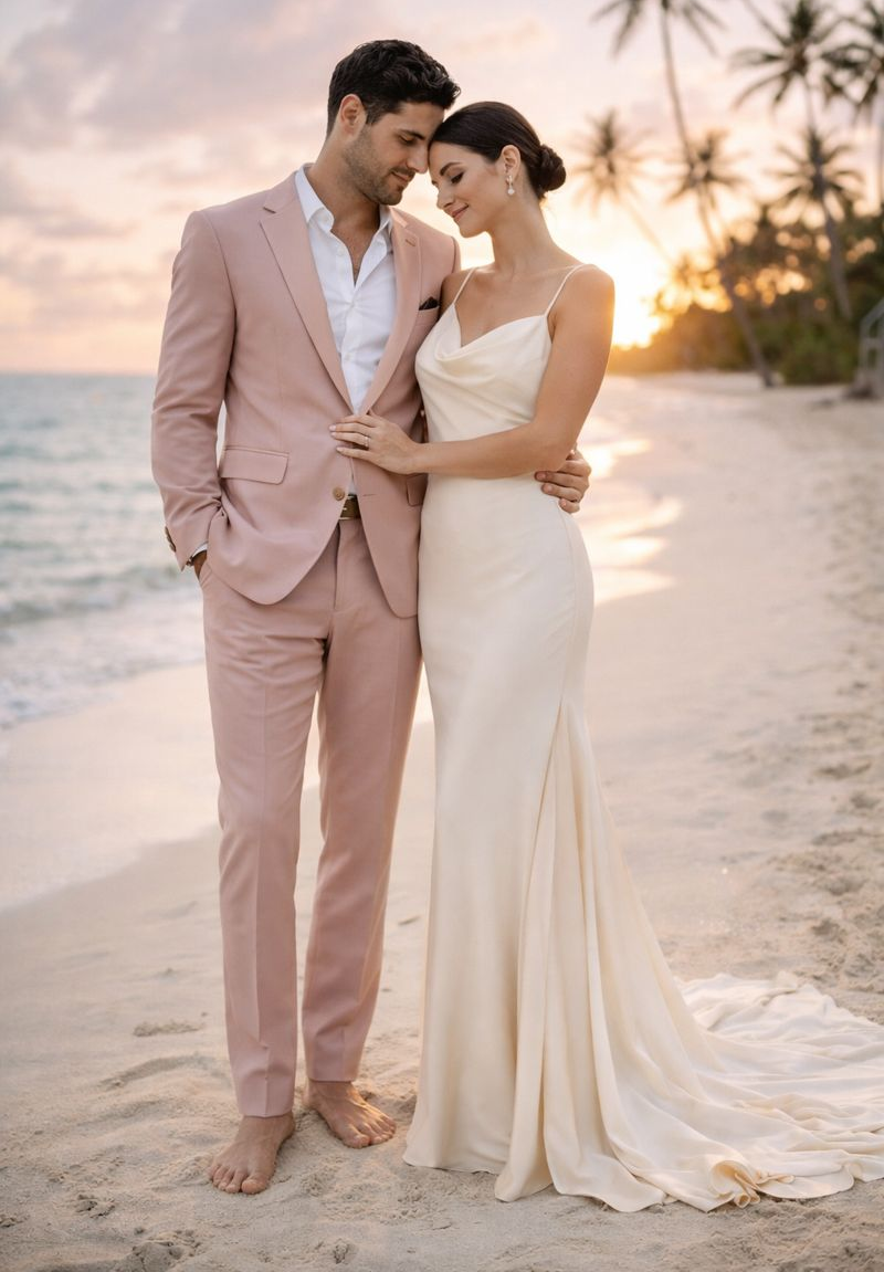 Elegant Mauve Men's Suit with Slim Fit Design | Perfect Wedding Suit for Grooms and Groomsmen