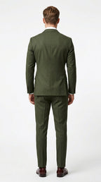 Elegant Men's Suit | Dark Green Double Breasted Design with Classic Style | Perfect for Weddings and Formal Events