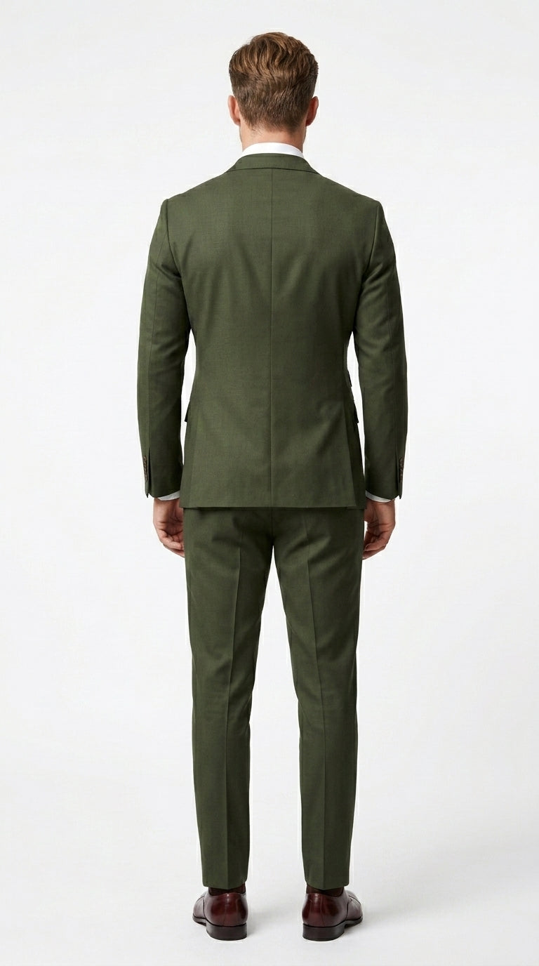 Elegant Men's Suit | Dark Green Double Breasted Design with Classic Style | Perfect for Weddings and Formal Events