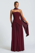 Off-Shoulder High Split Evening Gown