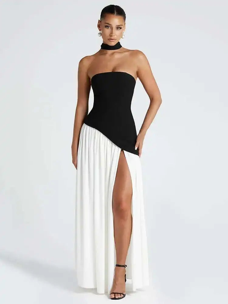 Off-Shoulder High Split Evening Gown