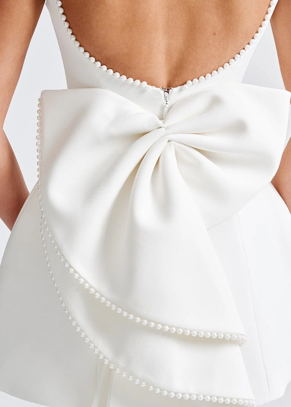 Women’s Elegant Pearl Mini Dress – Embellished Chic Party Dress