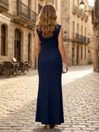 Elegant Satin Mermaid Dress with Cowl Neckline Floor-Length Gown