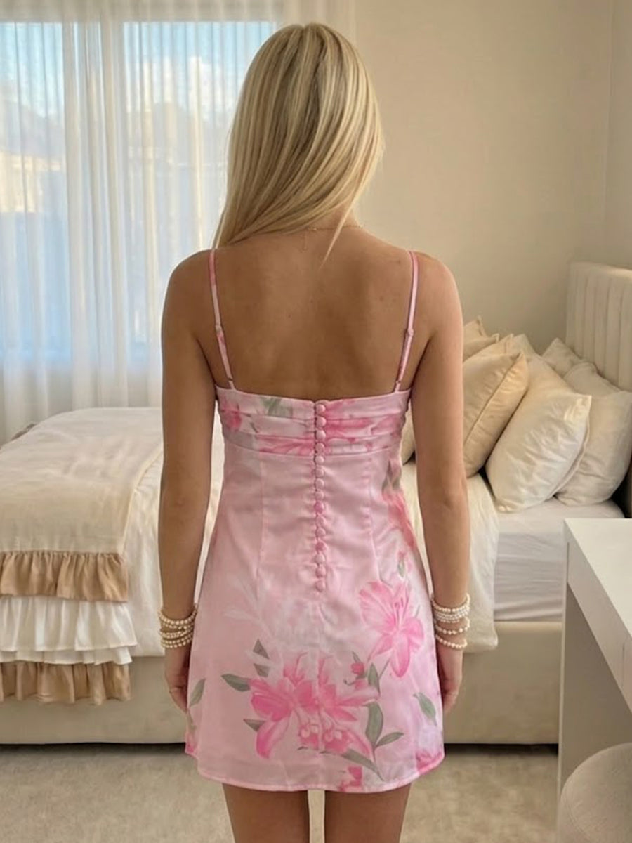 Satin Mermaid Homecoming Dress with Spaghetti Straps Square Neck